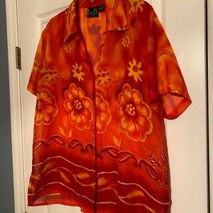 Hawaiian floral transparent shirt